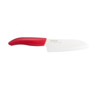 Kyocera Santoku, Cuchilla de cerámica Blanca, Mango Rojo,