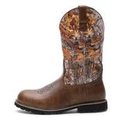KYOESCAI Botas de Vaquero para Hombre Elegante Bordado Antideslizante Botas de Media Pantorrilla
