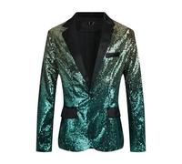 KYOESCAI Chaqueta De Traje De Graduación con Lentejuelas Brillantes para Hombre, con Un Botón y Blazers, Esmoquin para Banquete De Boda,Verde,XXL