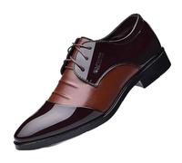 KYOESCAI Zapatos De Cordones Zapatillas De Vestir Oxfords Clásico Patchwork Negocios Formales Derby para Hombre,Marrón,42 EU