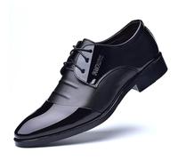 KYOESCAI Zapatos De Cordones Zapatillas De Vestir Oxfords Clásico Patchwork Negocios Formales Derby para Hombre,Negro,47 EU