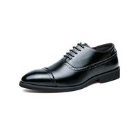 KYOESCAI Zapatos De Vestir para Hombres Zapatos De Boda con Cordón Zapatos De Oficina Clásico De Oxford,Negro,42 EU