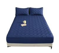 KYOFIS Protector de colchón Impermeable, sábana Bajera Ajustable con Bolsillo Profundo, Funda Acolchada de algodón, Envoltura Completa de TPU, Ajuste Seguro(Royal Blue,150 * 190cm)