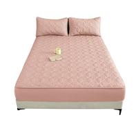 KYOFIS Protector de colchón Impermeable, sábana Bajera Ajustable con Bolsillo Profundo, Funda Acolchada de algodón, Envoltura Completa de TPU, Ajuste Seguro(Pink,90 * 200cm)