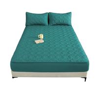 KYOFIS Protector de colchón Impermeable, sábana Bajera Ajustable con Bolsillo Profundo, Funda Acolchada de algodón, Envoltura Completa de TPU, Ajuste Seguro(Green,180 * 220cm)