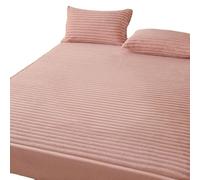 KYOFIS SnugSoft Sábana Bajera Ajustable de Terciopelo de Leche Engrosada de Invierno, Protector de colchón Antideslizante cálido con Bolsillo Profundo, Ropa(Pink,King(180 * 200CM))