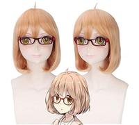 Kyokai No Kanata Kuriyama Mirai Cosplay Peluca Corta Naranja Rosa Pelo sintético Disfraz de Halloween Juego de roles Pelucas Anime Perucas