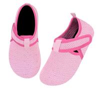Kyopp Zapatillas de estar por casa para niños con goma elástica, cierre de , para guardería, antideslizantes, con banda de trineo, zapatos para niños pequeños, Rosa Elegir Tamaño Alto, 24/25 EU