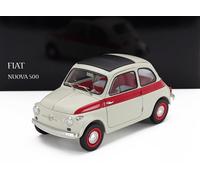 KYOSHO 1/18 FIAT 500 SPORT 1958 BLANCO ROJO MODELO ESTÁTICO DIECAST