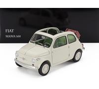 KYOSHO 1/18 FIAT NUEVO 500 TECHO ABIERTO 1957 BLANCO MODELO ESTÁTICO DIECAST