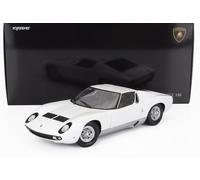 KYOSHO 1/18 LAMBORGHINI MIURA P400 1968 BLANCO PLATA MODELO ESTÁTICO DIECAST