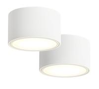 KYOTECH 2x LED Focos de Superficie - 3000K Focos de Techo Blanco Mate 6W 550LM GX53 LED Focos de Superficie - Ø95x55mm Superficie 230V Lámpara de Techo Focos de Techo para Dormitorio Sala de Estar