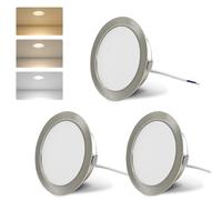 KYOTECH 3000K/4000K/6000K Foco LED Empotrable 230V Downlight Empotrable LED Techo 4W 300LM Panel LED Ojos de Buey Luces Interiores para Muebles Autocaravana Caravana Barco Cocina, Níquel de 3 Piezas