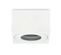 KYOTECH Foco de techo LED cuadrado IP44 Ø80 x 80 x 50 mm Aparato de plafón plafón para módulos LED Spot aluminio para baño salón cocina bombillas no incluidas, blanco Juego de 1