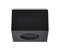 KYOTECH Foco LED de montaje plano, IP44, color negro, superficie de techo, diámetro 80 x 80 x 50 mm, para módulos LED, 230 V, lámpara de montaje, rectangular, protección contra el agua para baño y