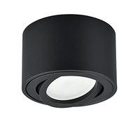 KYOTECH Foco LED Techo Orientable con Bombilla 5W Intercambiable, Módulo Plafón Interior Blanco Cálido 3000K 400LM Superficie Negra