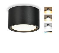 KYOTECH Focos LED de Superficie Regulables, Foco de Techo Ø95x55mm Negro, Incluye Módulo LED 7W 800LM GX53 230V, 3000K/4000K/6500K Lampara Techo, Aluminio Focos Interior Redondos para Cocina Salón