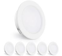 KYOTECH Focos LED Empotrables 230V, 4W 440LM Focos LED de 16mm Ultraplanos, 2700K Blanco Cálido, Orificio de 55-60mm, para Cocina, Salón, Dormitorio, Blanco, Juego de 6