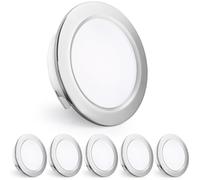 KYOTECH Focos LED Empotrables 230V, 4W 440LM Focos LED de 16mm Ultraplanos, 2700K Blanco Cálido, Orificio de 55-60mm, para Cocina, Salón, Dormitorio, Cromo, Juego de 6
