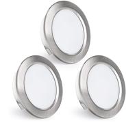 KYOTECH Focos LED Empotrables 230V, 4W 440LM Focos LED de 16mm Ultraplanos, 2700K Blanco Cálido, Orificio de 55-60mm, para Cocina, Salón, Dormitorio, Níquel Cepillado, Juego de 3