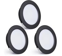 KYOTECH Focos LED Empotrables 230V, 4W 440LM Focos LED de 16mm Ultraplanos, 2700K Blanco Cálido, Orificio de 55-60mm, para Cocina, Salón, Dormitorio, Negro, Juego de 3