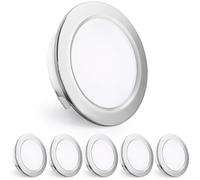 KYOTECH Focos LED Empotrables 230V, 4W 440LM Focos LED de 16mm Ultraplanos, 4000K Blanco Neutro, Orificio de 55-60mm, para Cocina, Salón, Dormitorio, Cromo, Juego de 6