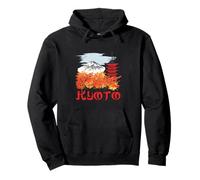 Kyoto Horizonte Montaña Otoño Paisaje Vintage Japón Viajes Sudadera con Capucha
