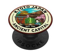 Kyoto Japón Round Travel Souvenir City Landmark Turista Regalo PopSockets PopGrip Adhesivo