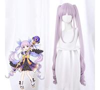 Kyouka Cosplay Peluca Pelo sintético Anime Princess Connect! Re: buceo Kyouka cosplay peluca rosa claro con doble cola de caballo + gorro de peluca Re Dive peluca 761