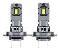 KYPSZQPSH Bombillas de Faro Delantero de Coche H1 H7 LED tamaño 1:1, Mini lámpara de Cabeza Turbo, Chips 3570 CSP, lámparas LED inalámbricas H4 for automóvil, 6500K, Blanco, 12V (Color : H7)