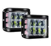 KYPSZQPSH Luces LED de trabajo for automóviles, conversión de vehículos todoterreno, luces estroboscópicas for techo, iluminación LED for vehículos, 2 uds.(White+Red Red)