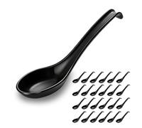 Kyraton Cucharas para Sopa 24 Piezas, Cuchara de Mesa de Plástico Reutilizable, Cuchara para Cena Asiática Resistente y Duradera Hecha de PP de Grado Alimenticio, Libre de BPA, Fácil de Limpiar