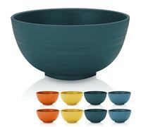 Kyraton cuencos de cereales de plástico en 8 piezas 760ml, tazones desayuno, no frágil, reutilizable, ligero, disponible para sopa de fideos de arroz, frutas de ensalada de bocadillos