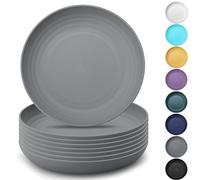 Kyraton gran placa de plástico profundo 8 piezas, Platos planos, platos ligeros irrompibles y reutilizables Pasta y albóndigas Tazón para microondas
