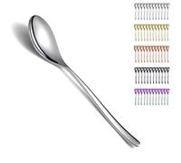 Kyraton Juego de 12 cucharas de mesa de acero inoxidable de 8 pulgadas para sopa, juego de cubiertos, aptas para lavavajillas