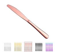 Kyraton Rose oro Juego de 6 cuchillos de mesa, chapado en titanio Rose oro de acero inoxidable 22,8 cm Steak Cuchillos Set Mesa, Cubiertos cuchillo de mantequilla Cuchillos Set Cubiertos Set.