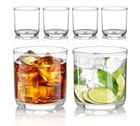 Kyraton Set de 6 Vasos de Whiskey Old Fashioned, Plástico PET Transparente 11,5oz (340ml) Resistentes e Indestructibles, para Agua, Cerveza, Jugo, Leche Fría, Scotch, Vodka, Bourbon, Coctel.