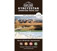 Kyrgyzstan Adventure Travel Map 1:1,300,000 Scale 80 Must-See Highlights & Kyrgyz Phrasebook: Map of Kyrgyzstan - Carte du Kirghizistan - Karte von Kirgisistan | English - Français - Deutsch