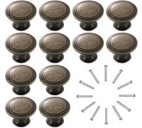 Kyrio 12 pomos de armario vintage redondos antiguos de 30 mm, pomos elegantes para muebles de cocina, puertas, aparadores, armarios