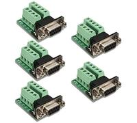 Kyrio 5 conectores DB9 RS232 serie 9 pines hembra adaptador conector DB9 bloque de terminales interfaz de puerto conector de placa de ruptura con tornillos tornillos Jack