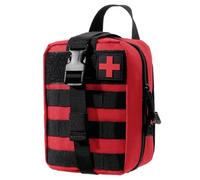 Kyrio Bolsa Botiquín de Primeros Auxilios, Molle Táctica Bolsa Médica al Aire Libre, Bolsa de Herramientas Rip-Away EMT para Uso Médico, Paquete de Herramientas de Rescate Riñonera, Rojo
