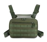Kyrio Tactical Chest Rig Molle Radio Pecho Arnés Soporte Holster Chaleco para Radio bidireccional Walkie Talkies Verde