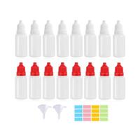KYRYD Botellas líquidas de plástico vacías de 12 piezas de 15 ml Botella de goteo de plástico comprimible botellas de gotas oculares portátiles de plástico con embudo y etiquetas para mezclar líquidos