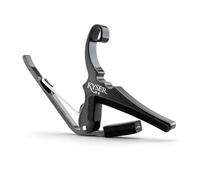 Kyser Cejilla Cambio-Rápido para guitarras acústicas de 6 cuerdas, Cromado-Negro, KG6BC