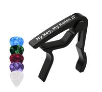 Kyser - Cejilla para guitarra acústica, defensa, guitarra eléctrica clásica, con 5 púas, para regalo musical de Navidad, cumpleaños, ideas (negro My Key My Rules)