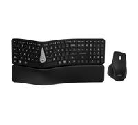 KYSONA Combo ergonómico de teclado y mouse inalámbrico, teclado dividido Bluetooth de tamaño completo con reposamuñecas, mouse Ergo de 4 niveles DPI para computadora Windows Mac OS, color negro