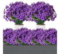 KYSUN 12 Paquetes de Ramos de Flores de Violeta Artificiales, Resistentes a los Rayos UV, para arreglos Florales, centros de Mesa (Púrpura)