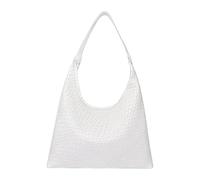 KYSUN Bolsos Tote Cuero PU, Bolso de Hombro Mujer, Bolso Shopper Mujer de Cuero PU, Bolso Trenzado Mujer, Bolso Tote Grande Shopper, Bolso Trenzado para Fiesta Fecha Trabajo Compras (Blanco)