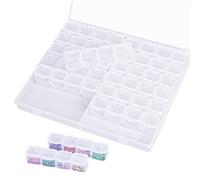 KYSUN Cajas Plastico Almacenaje Pequeñas,Caja de Almacenamiento con 56 Compartimentos, Caja Accesorios Diamond,Caja de Almacenaje de Joyerías para Manualidades,Joyas,Nail Art, Painting y Cross Stitch