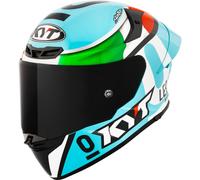 KYT TT-Revo Leopard Replica Tricolore, casco integral S male Blanco/Azul Claro/Verde/Rojo